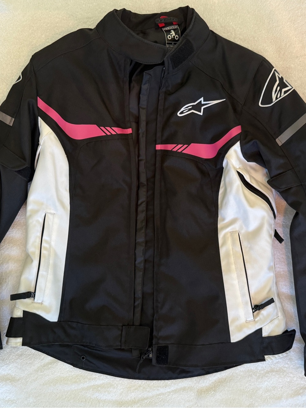 Alpinestars Black, Pink & White Women's Motorcycle Jacket